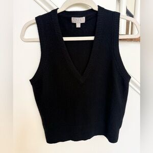 J.Crew 100% Cashmere V-Neck Sweater Vest – Black – Size Small- like new